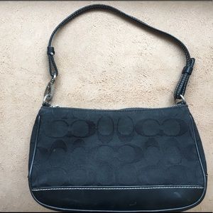Small black signature coach shoulder bag